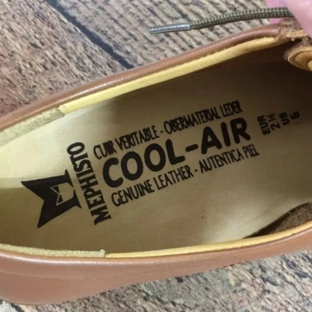 Mephisto Brown Leather Oxford Sneaker Shoes Cool Air Womens 5‎